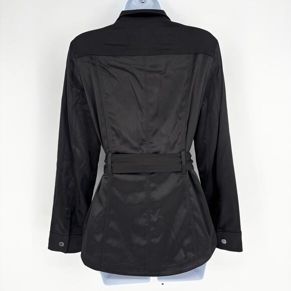 White House Black Market NWT Black Soft Utility Jacket Size 10P - Picture 4 of 9